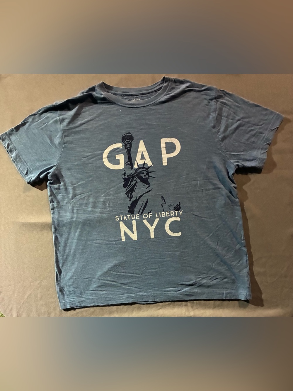 GAP Lived-In Rodé Crewneck Tee - Navy with White Print